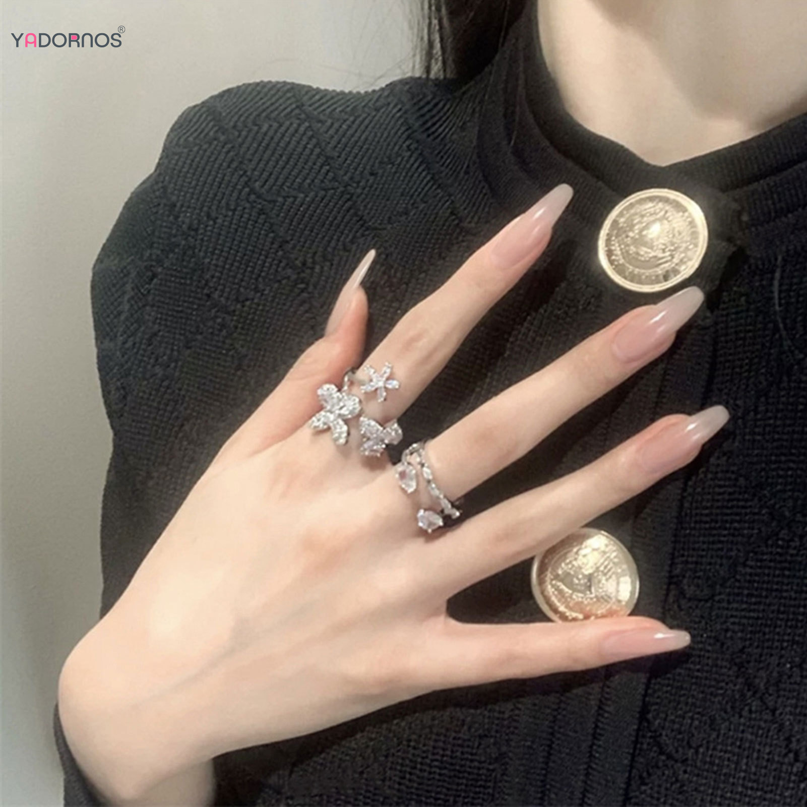 Nail Extension Tips - Kuku palsu balet panjang warna Nude
