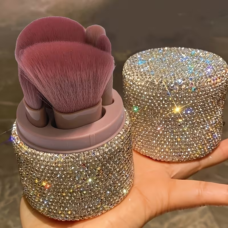 Beauty Makeup Youtube - Tabung Penyimpanan Kuas Kosmetik Berlian Imitasi