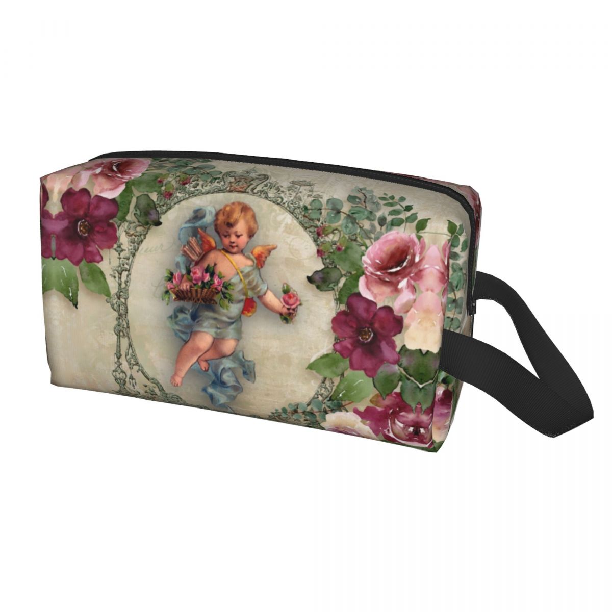 Beauty Rose Makeup - Tas kosmetik perjalanan malaikat mawar antik