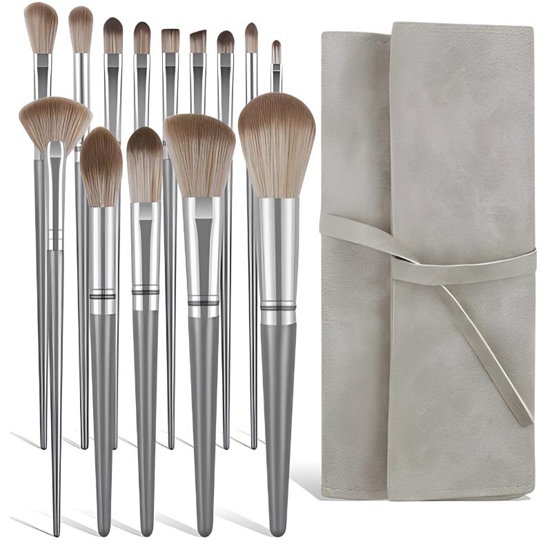 Merit Beauty Makeup - Set Kuas Makeup 14 Buah Abu-abu