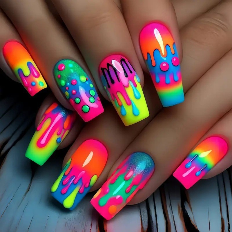 Nail Extension Tips - 24 Buah/Set Kuku Palsu Pendek Sedang