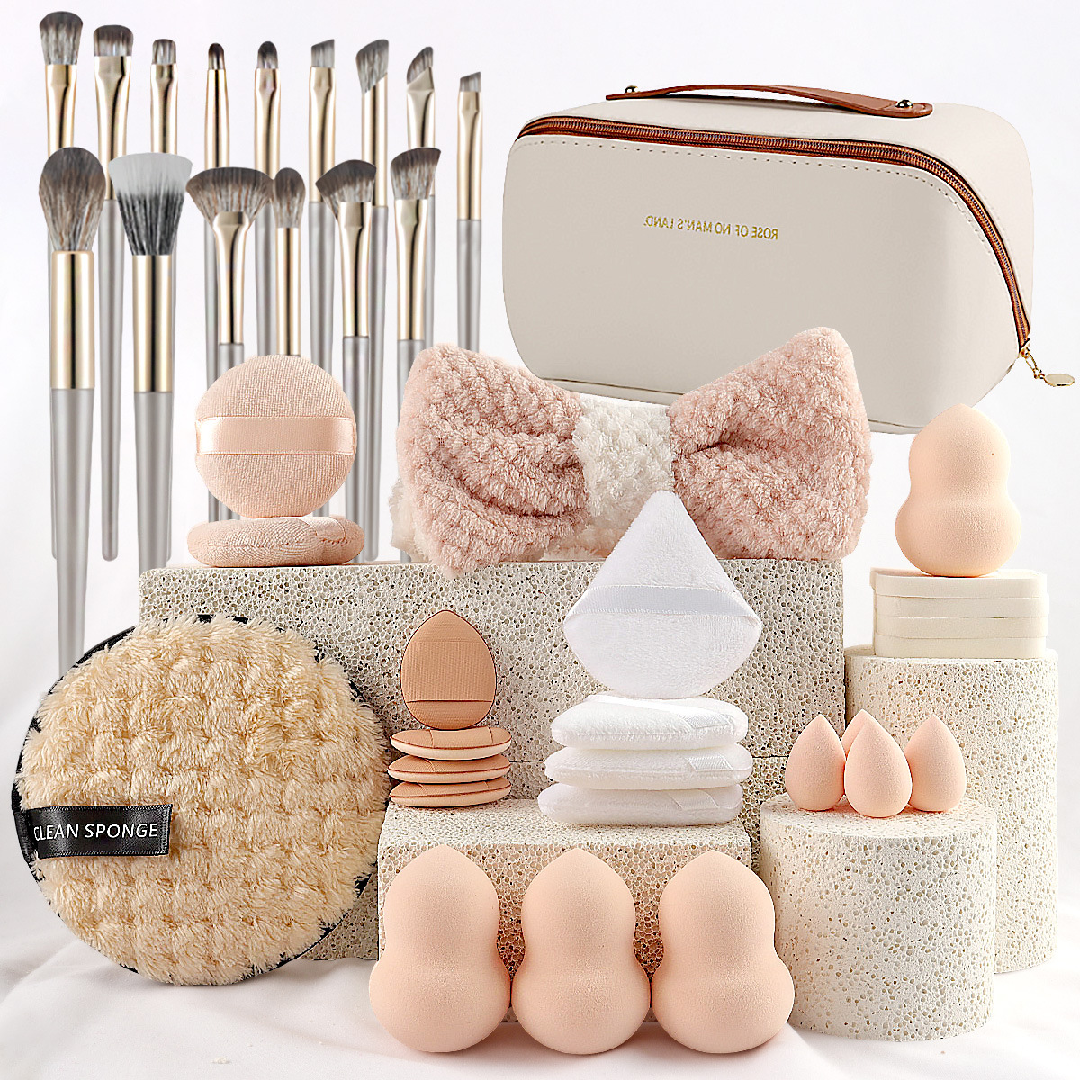 Beauty Makeup Gift Sets - Tas Pegangan Kulit dengan 36 Pcs