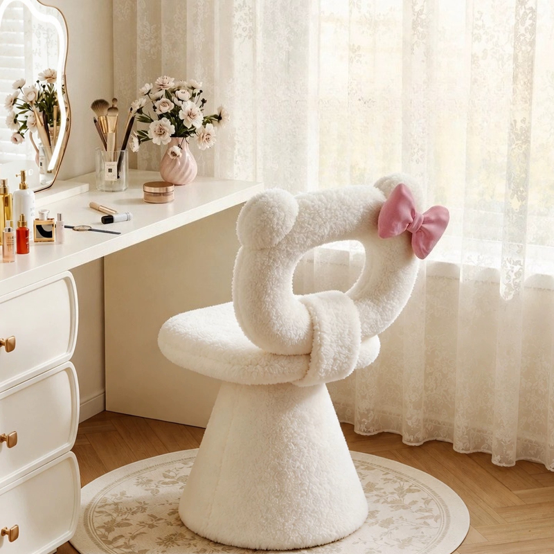 Beauty Makeup & D Anime Studio Vega Baja - Kursi Rias Vanity Pink Kayu Putih
