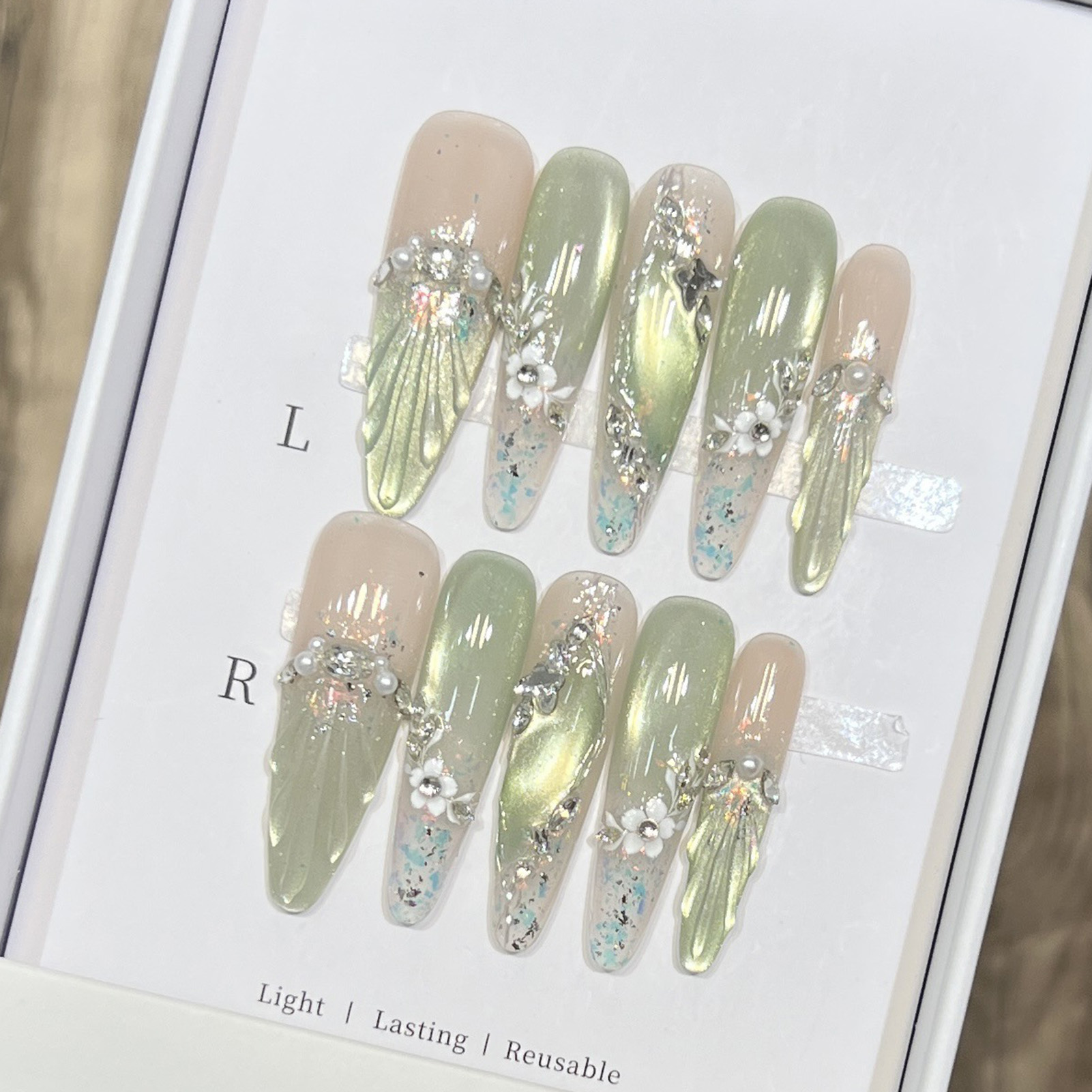 Nail Extension Tips - 10 Buah Ujung Kuku Palsu Almond