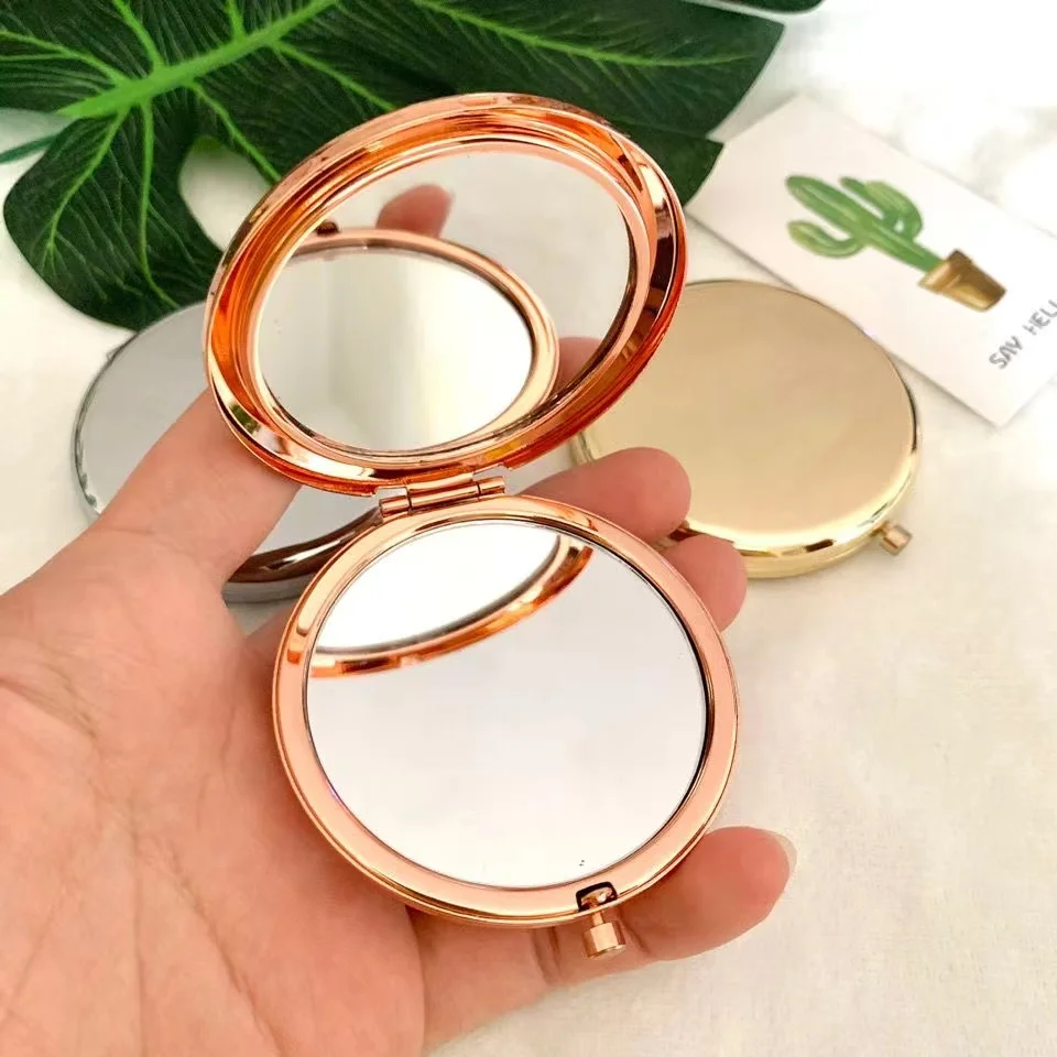 Beauty Rose Makeup - Cermin rias portabel warna emas mawar