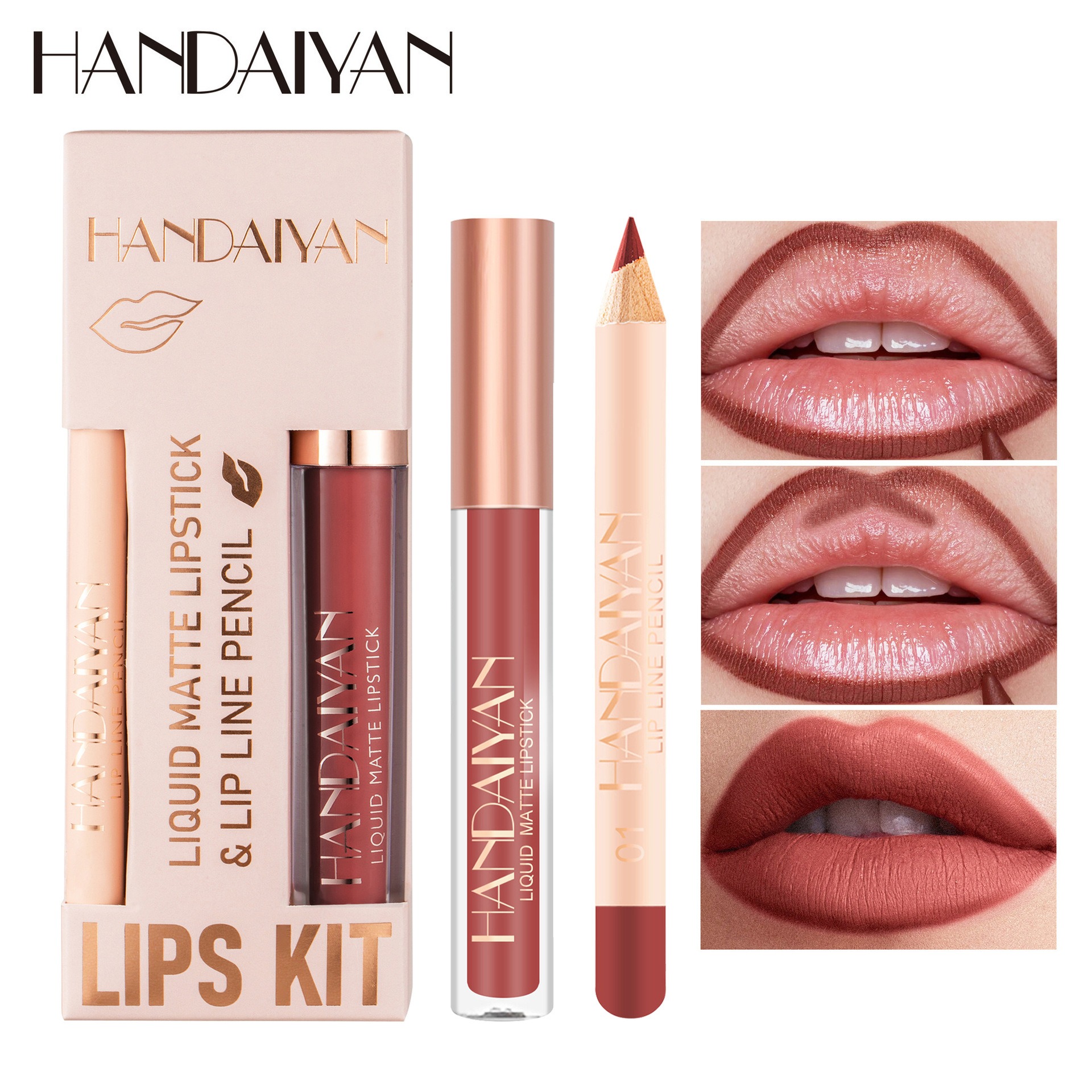 Beauty Makeup Gift Sets - Set Lip Liner dan Lipstik 12