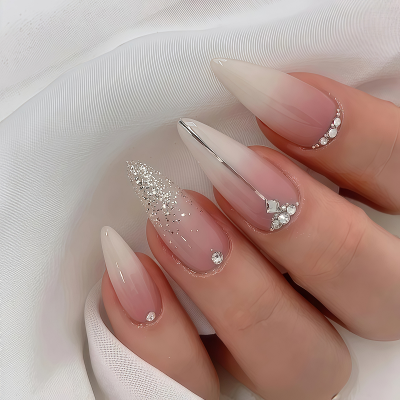 Nail Extension Tips - 24PCS Kuku Palsu Panjang Model French