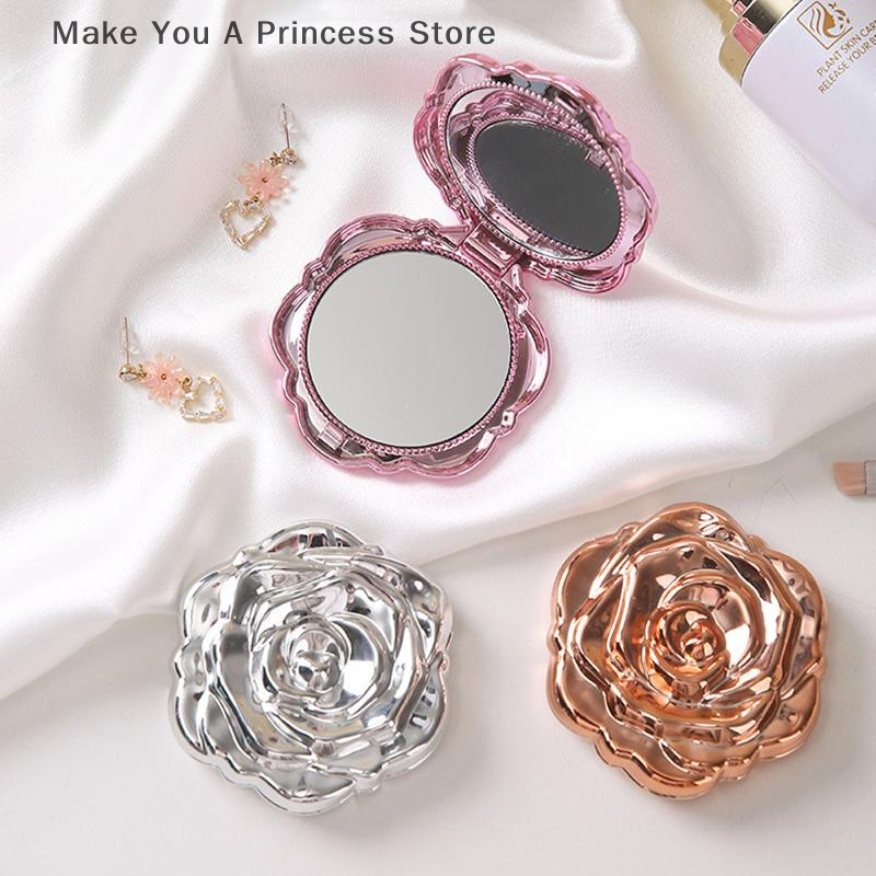 Beauty Rose Makeup - Cermin Mini Portabel Bunga Mawar Retro