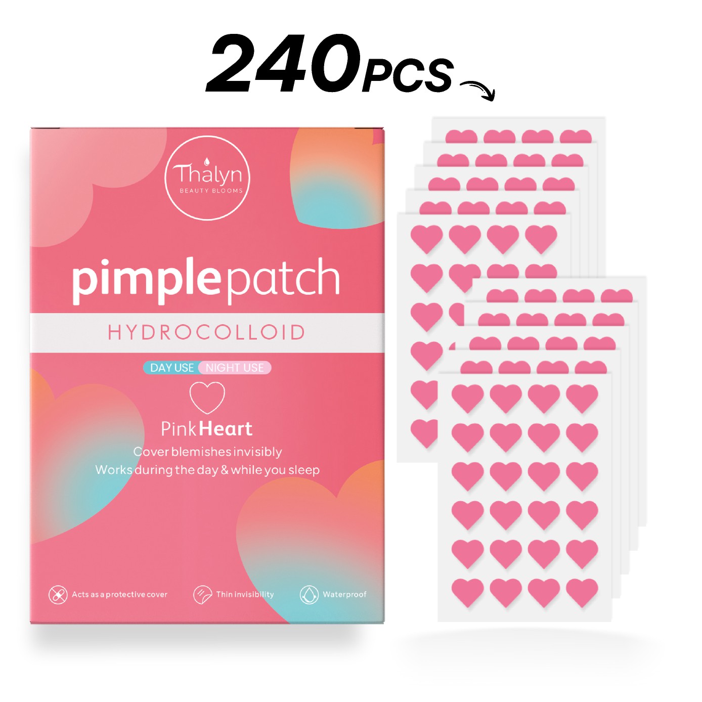 Beauty In Makeup - 240PCS Plester Jerawat Bentuk Hati Warna