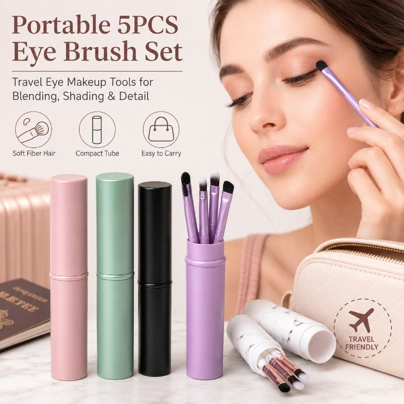 Beauty Makeup Youtube - Set Kuas Mata Mini dengan Tabung