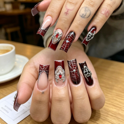 Nail Extension Tips - Kuku Palsu Panjang Model Coffin Warna