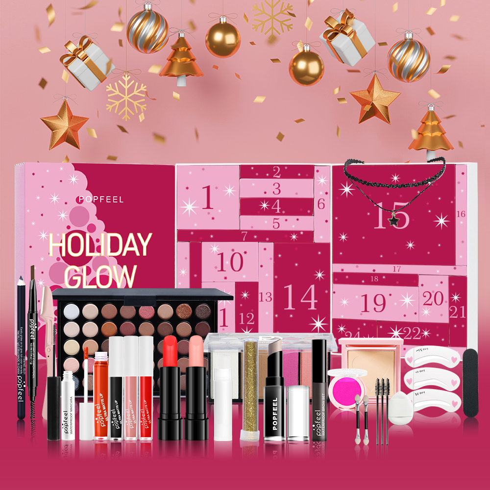 Beauty Makeup Gift Sets - POPFEEL 24 Day Holiday Glow Advent