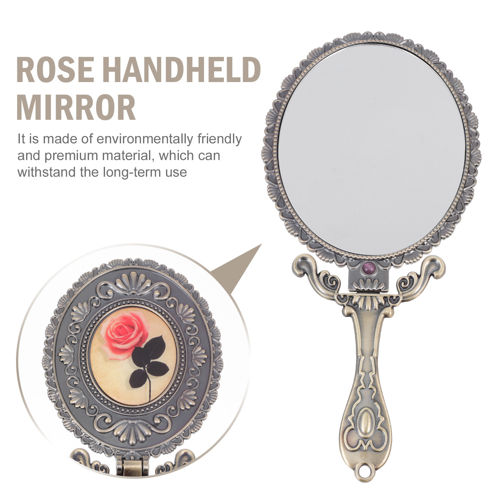 Cermin Rias Genggam Vintage Mo - Beauty Rose Makeup ulasan dan harga