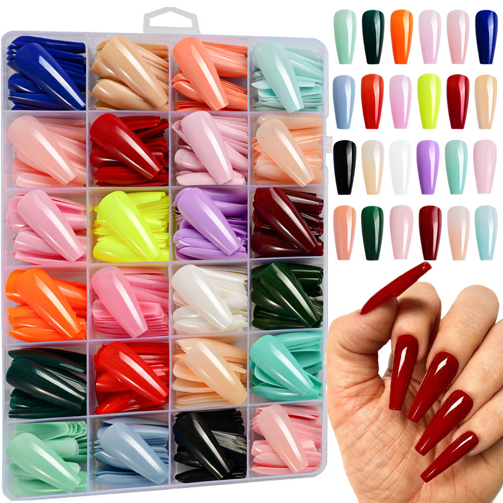 576 pcs/kotak Kuku Palsu Warna - Nail Extension Tips ulasan dan harga