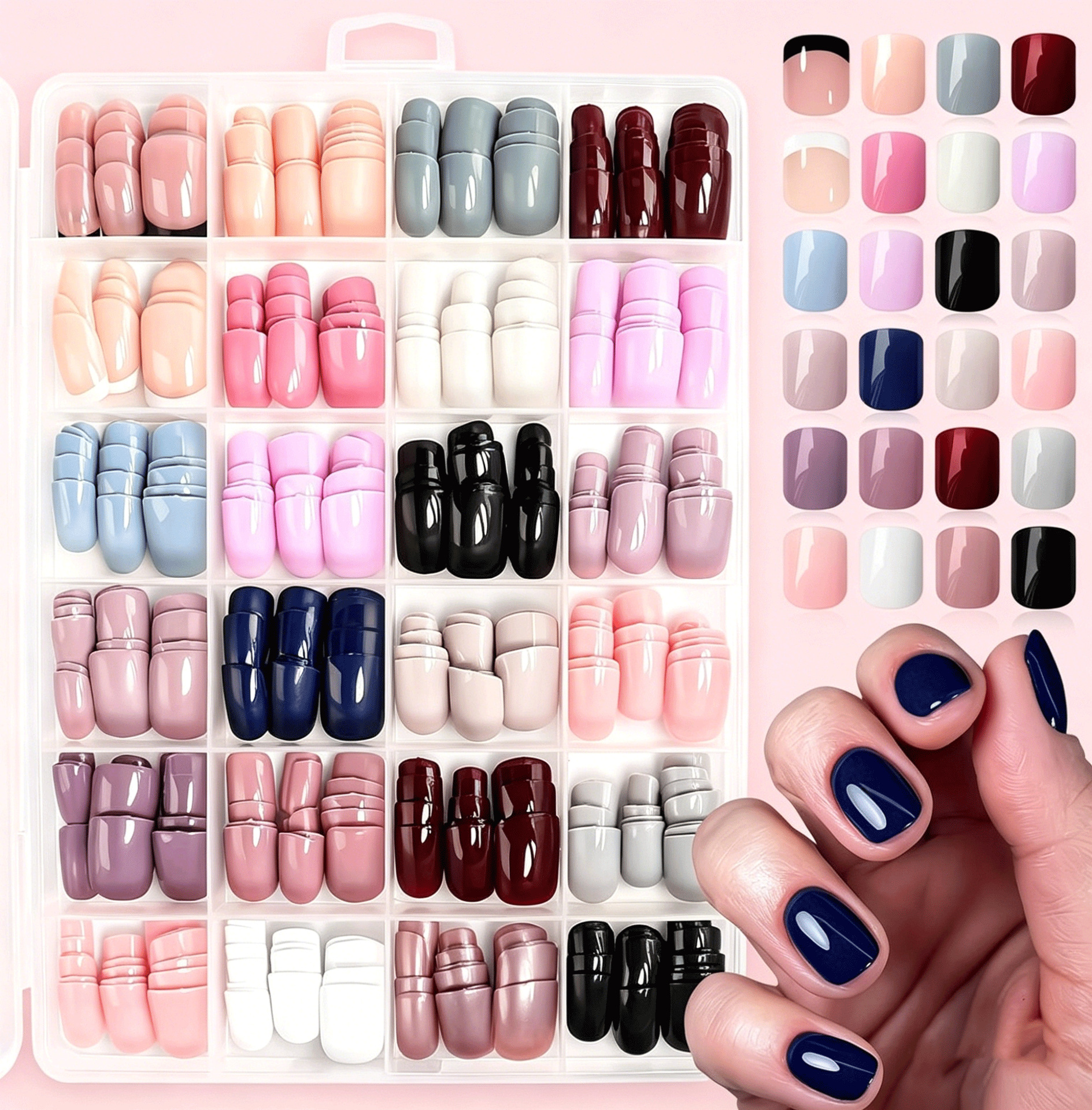 576 pcs/kotak Kuku Palsu Warna - Nail Extension Tips ulasan dan harga