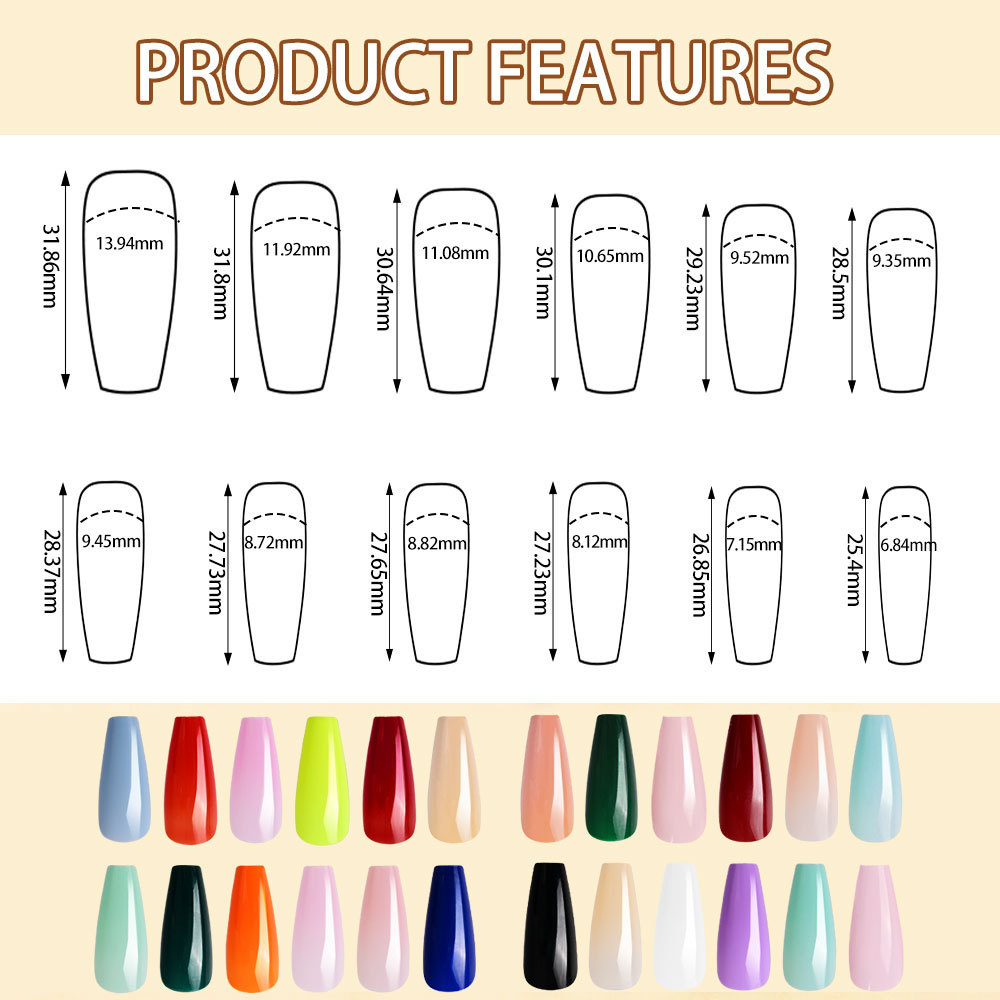 576 pcs/kotak Kuku Palsu Warna - Nail Extension Tips ulasan dan harga