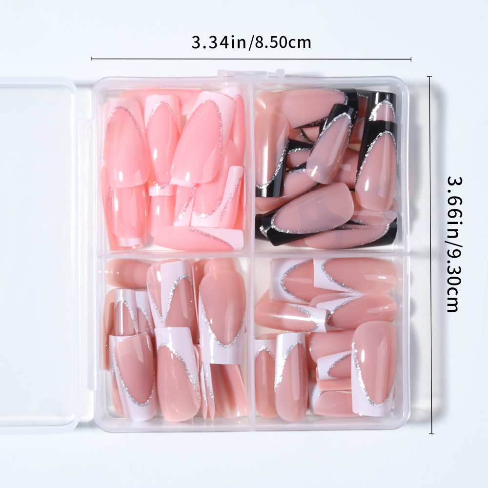 96Pcs (4 Campuran) Kuku Palsu  - Nail Extension Tips ulasan dan harga