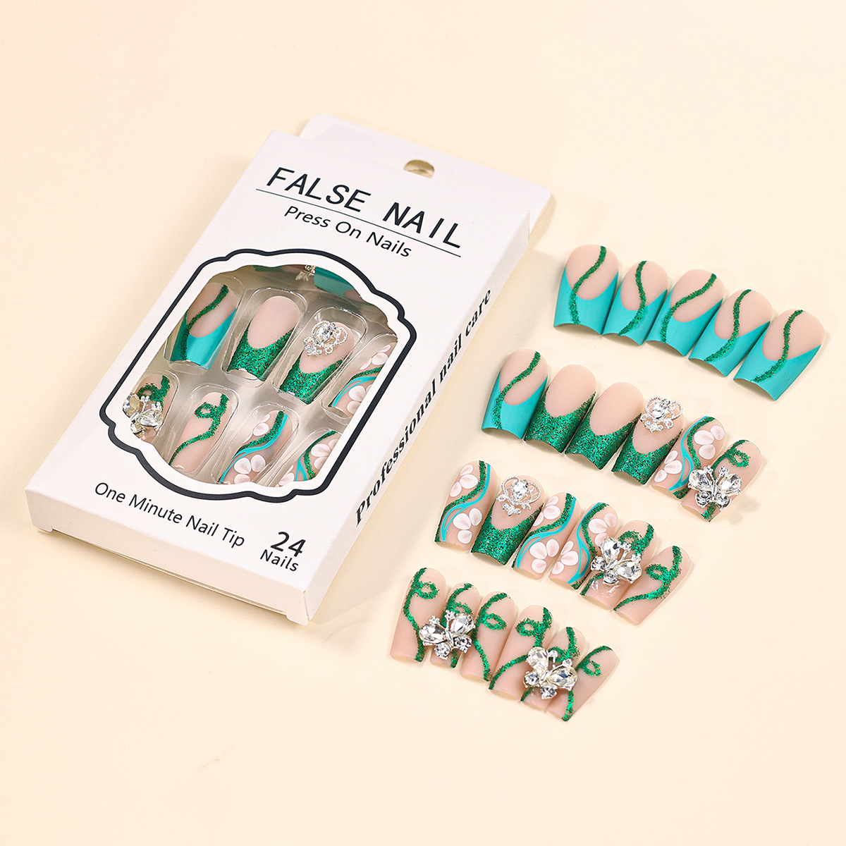 Kuku palsu balerina tekan peti - Nail Extension Tips ulasan dan harga