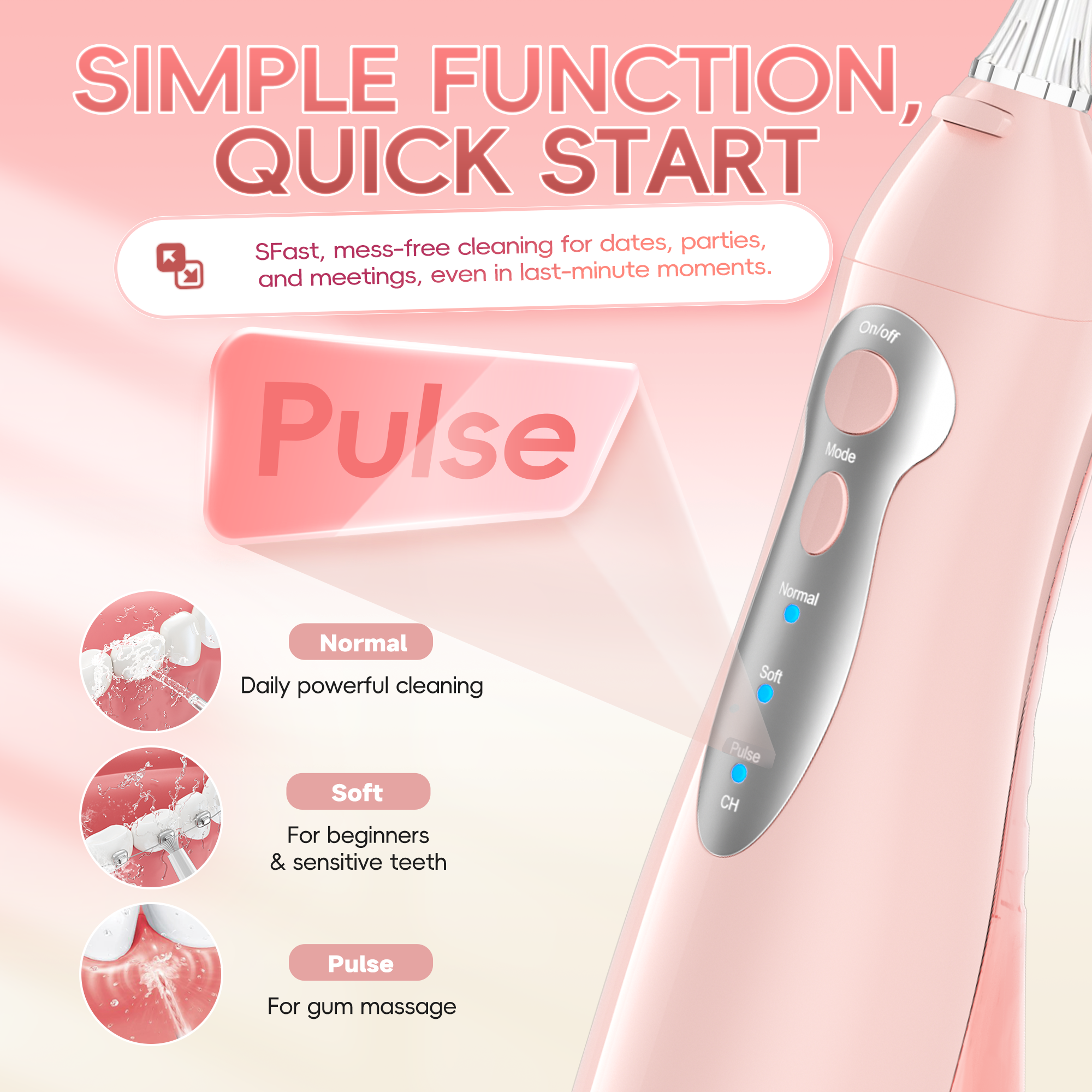 Mornwell D52 Water Flosser Jet - Micellar Water Cleanser ulasan dan harga