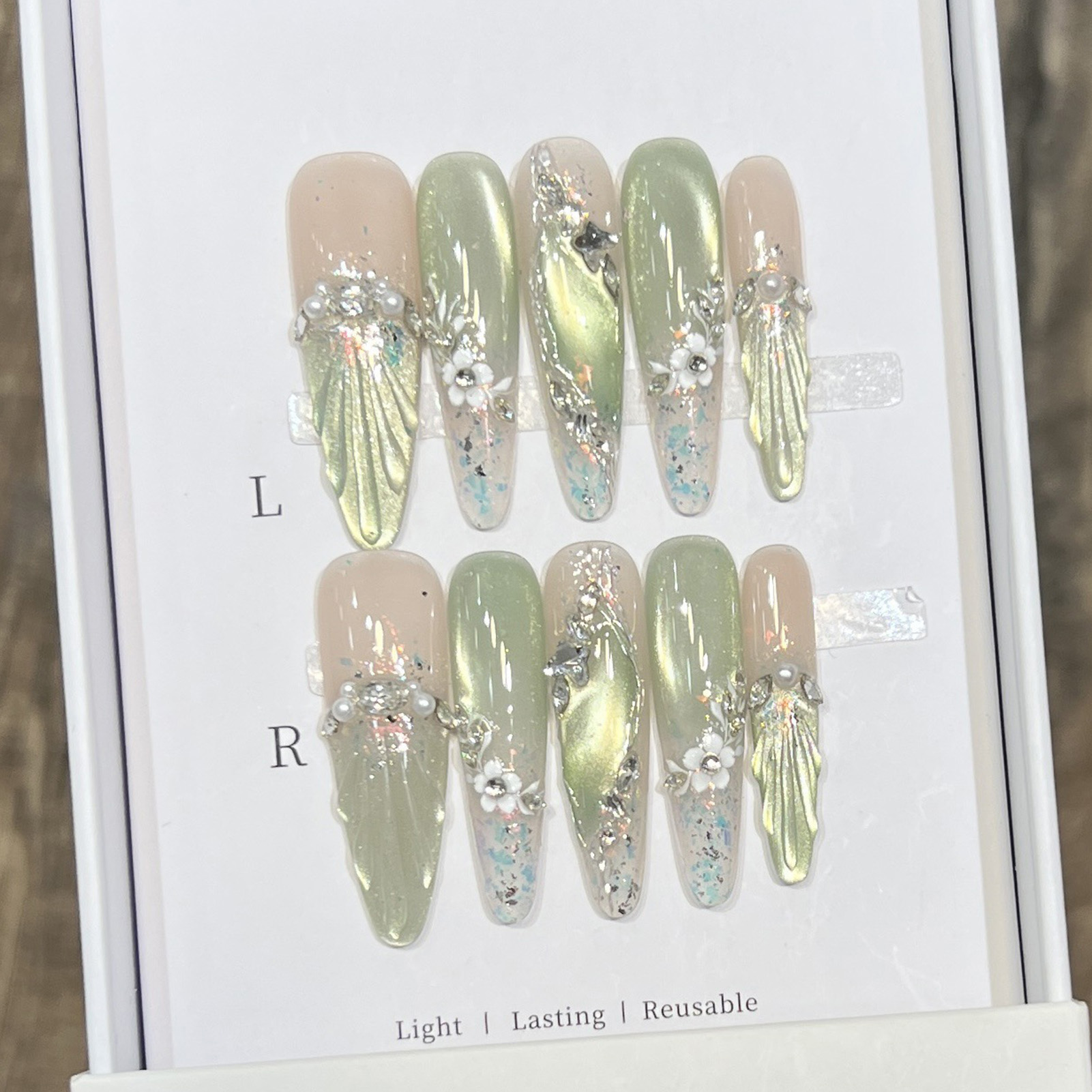 10 Buah Ujung Kuku Palsu Almon - Nail Extension Tips ulasan dan harga