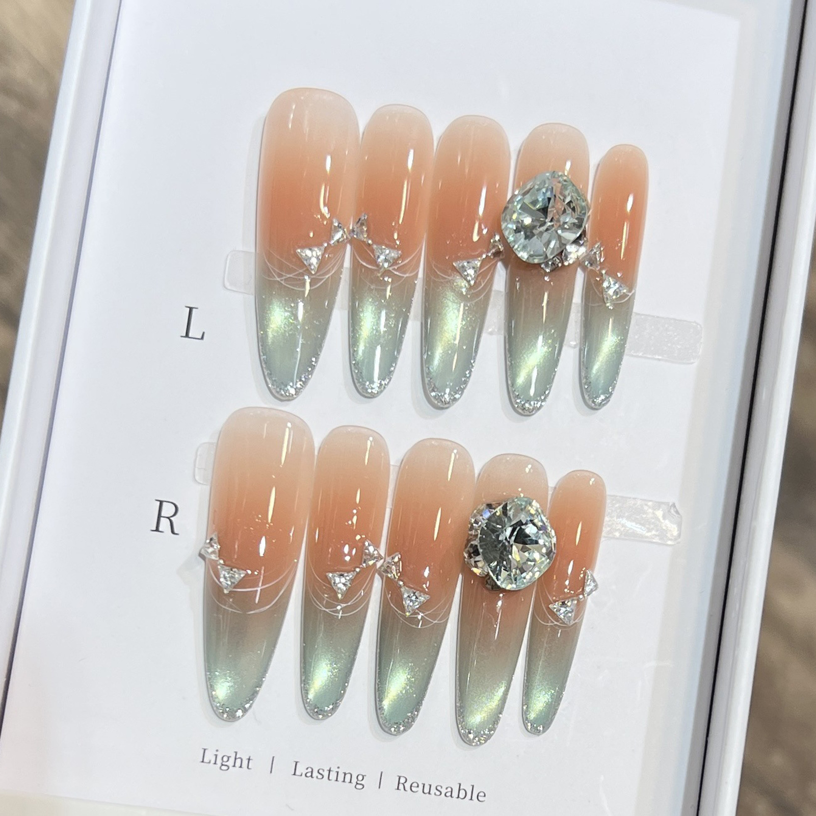 10 Buah Ujung Kuku Palsu Almon - Nail Extension Tips ulasan dan harga