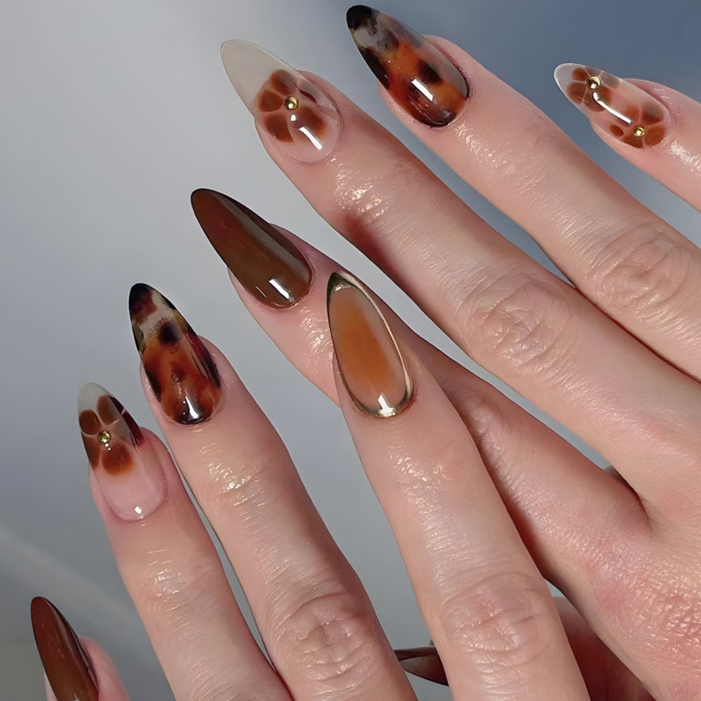 24pcs Kuku Palsu Fashion Berhi - Nail Extension Tips ulasan dan harga