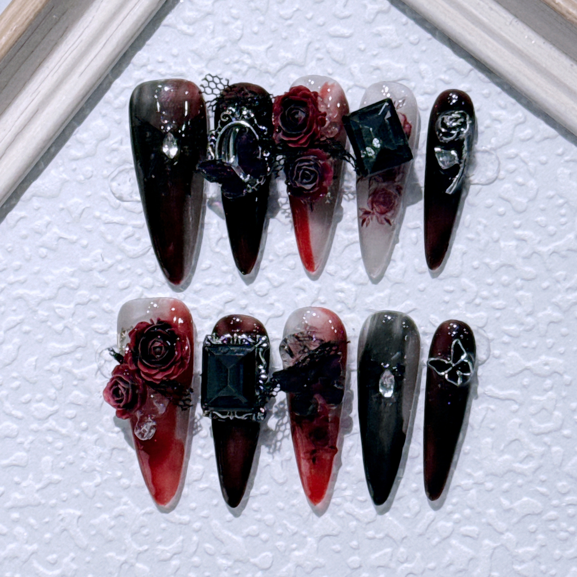 10 buah buatan tangan panjang  - Nail Extension Tips ulasan dan harga