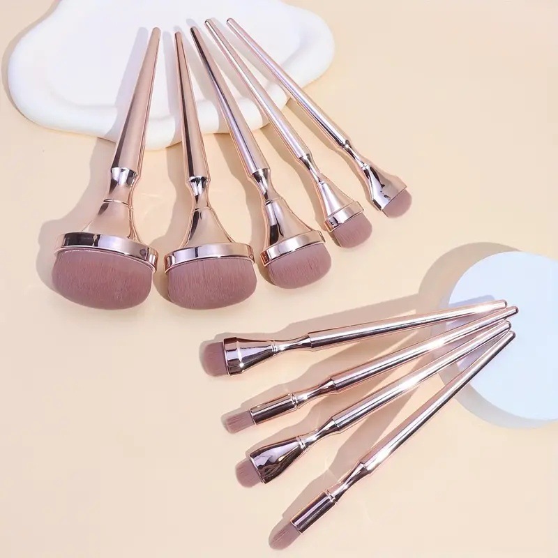 9 Buah Set Kuas Rias Warna Ros - Beauty Rose Makeup ulasan dan harga