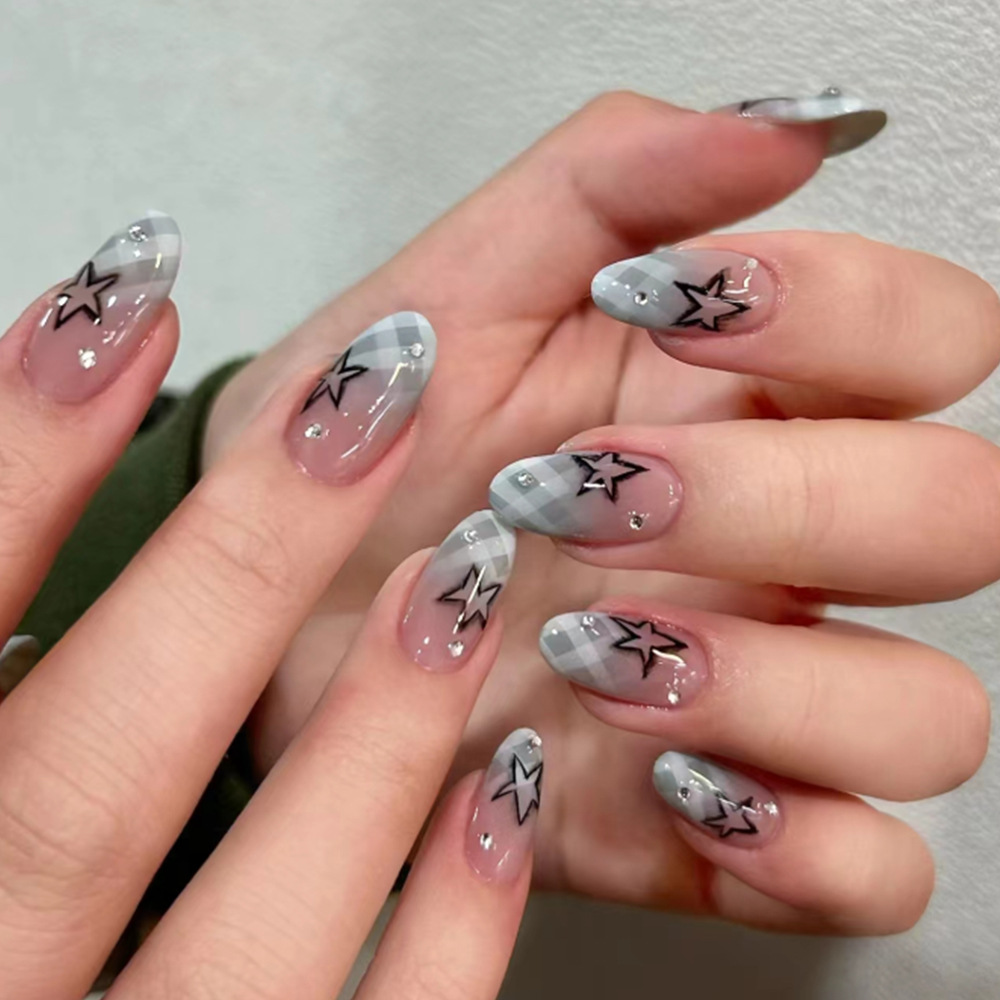 Patch kuku palsu gradien kotak - Nail Extension Tips ulasan dan harga