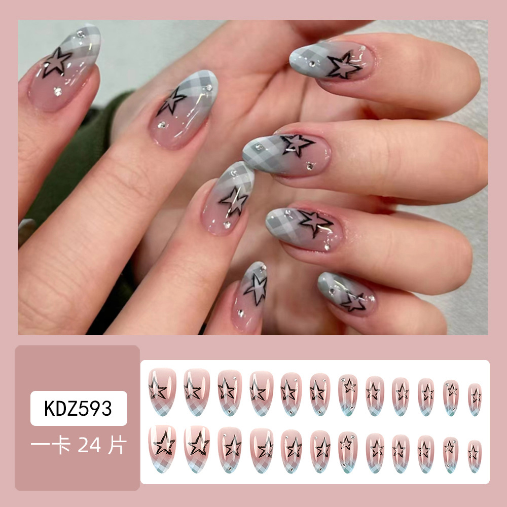 Patch kuku palsu gradien kotak - Nail Extension Tips ulasan dan harga