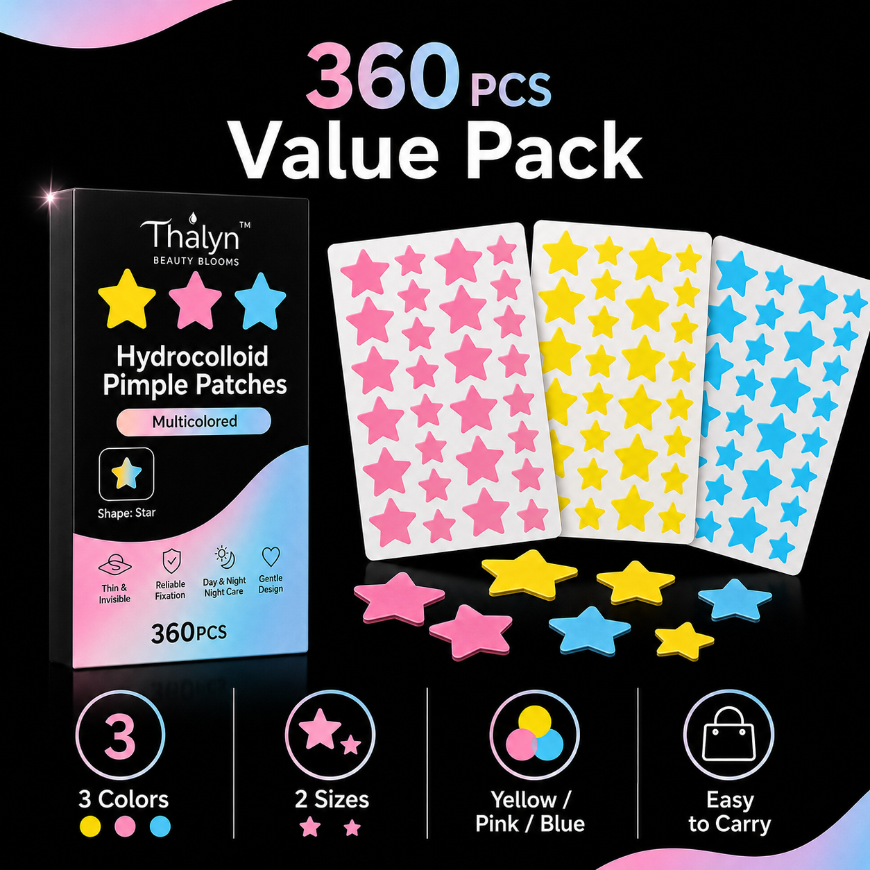 360PCS Plester Jerawat Bintang - Beauty Makeup & D Anime Studio Vega Baja ulasan dan harga
