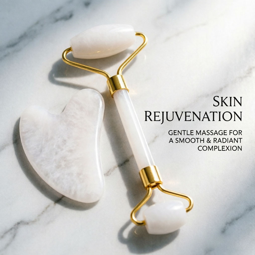 Batu Pijat Gua Sha Alami Giok  - Face Massager ulasan dan harga