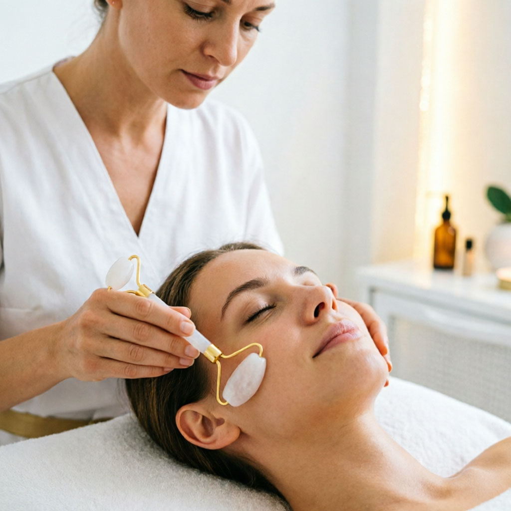 Batu Pijat Gua Sha Alami Giok  - Face Massager ulasan dan harga