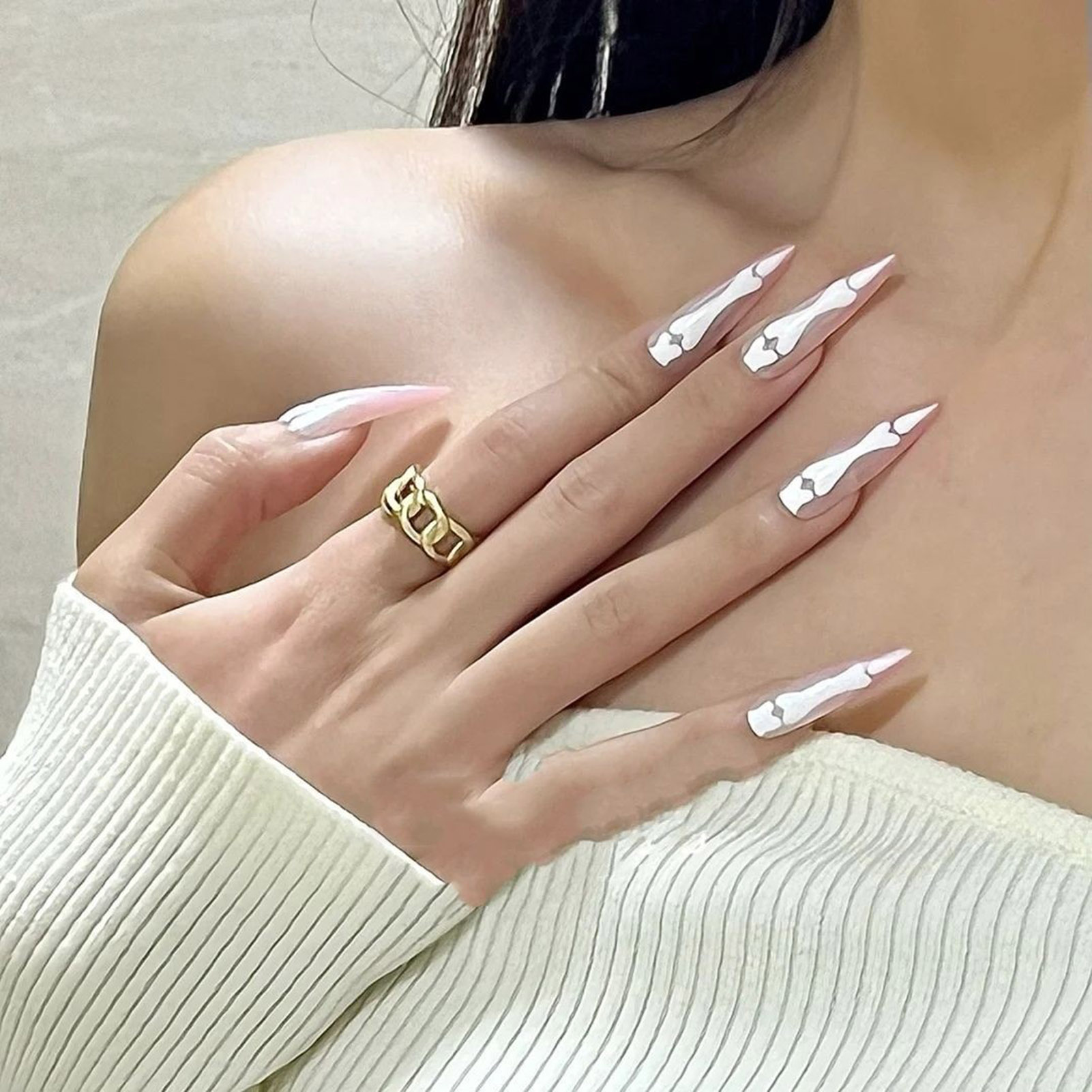 Handamde kuku palsu gaya Hallo - Nail Extension Tips ulasan dan harga